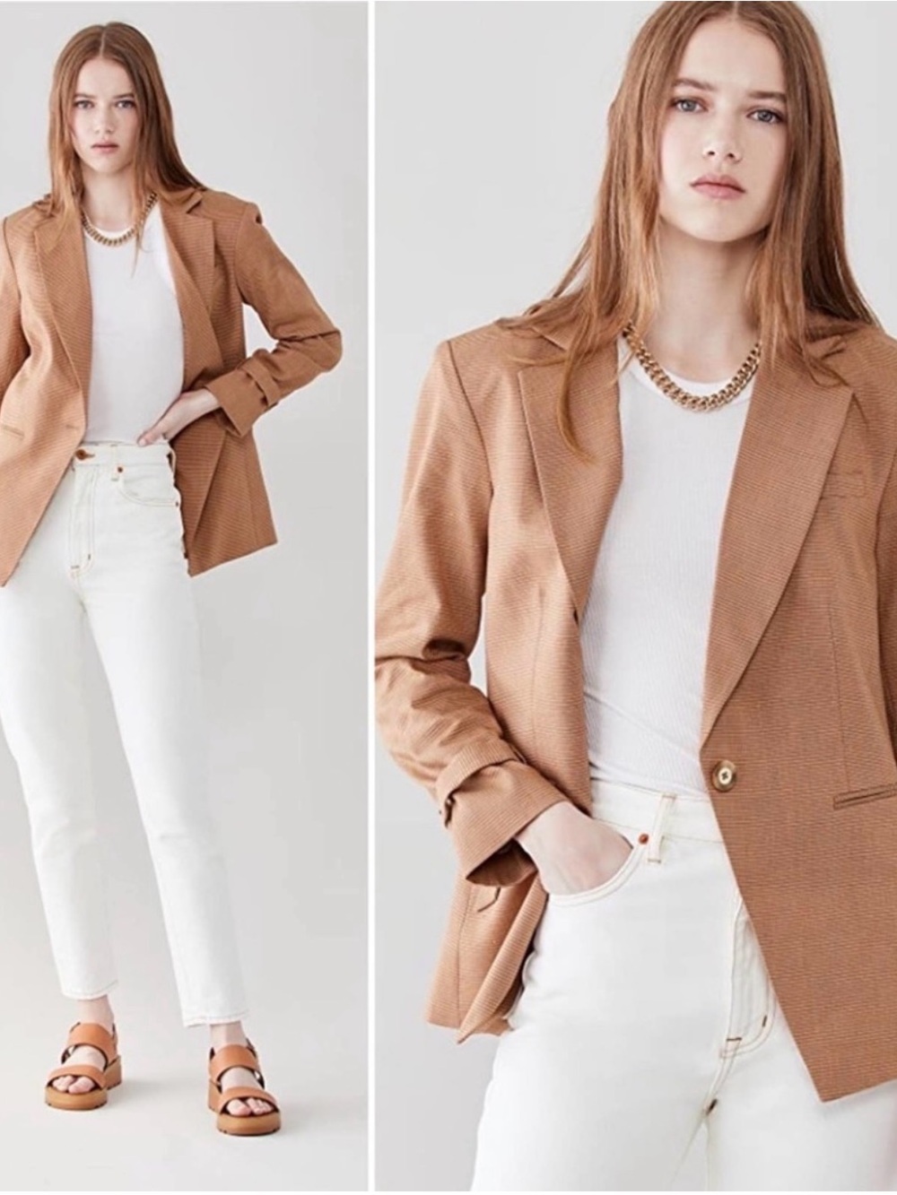 Veronica Beard Amadi Dickey Blazer in Chai Size 8 Belted Cuffs
